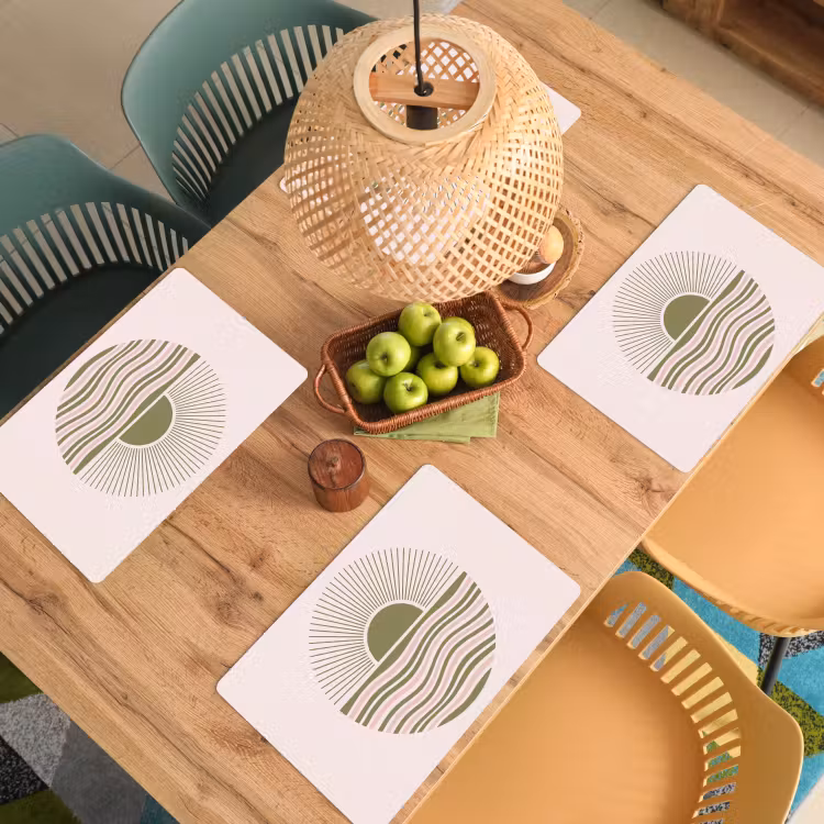 Tischset - 6 Stück - Sonne – Meer – Abstrakt – Modern – Rosa - 6 Stück — 3