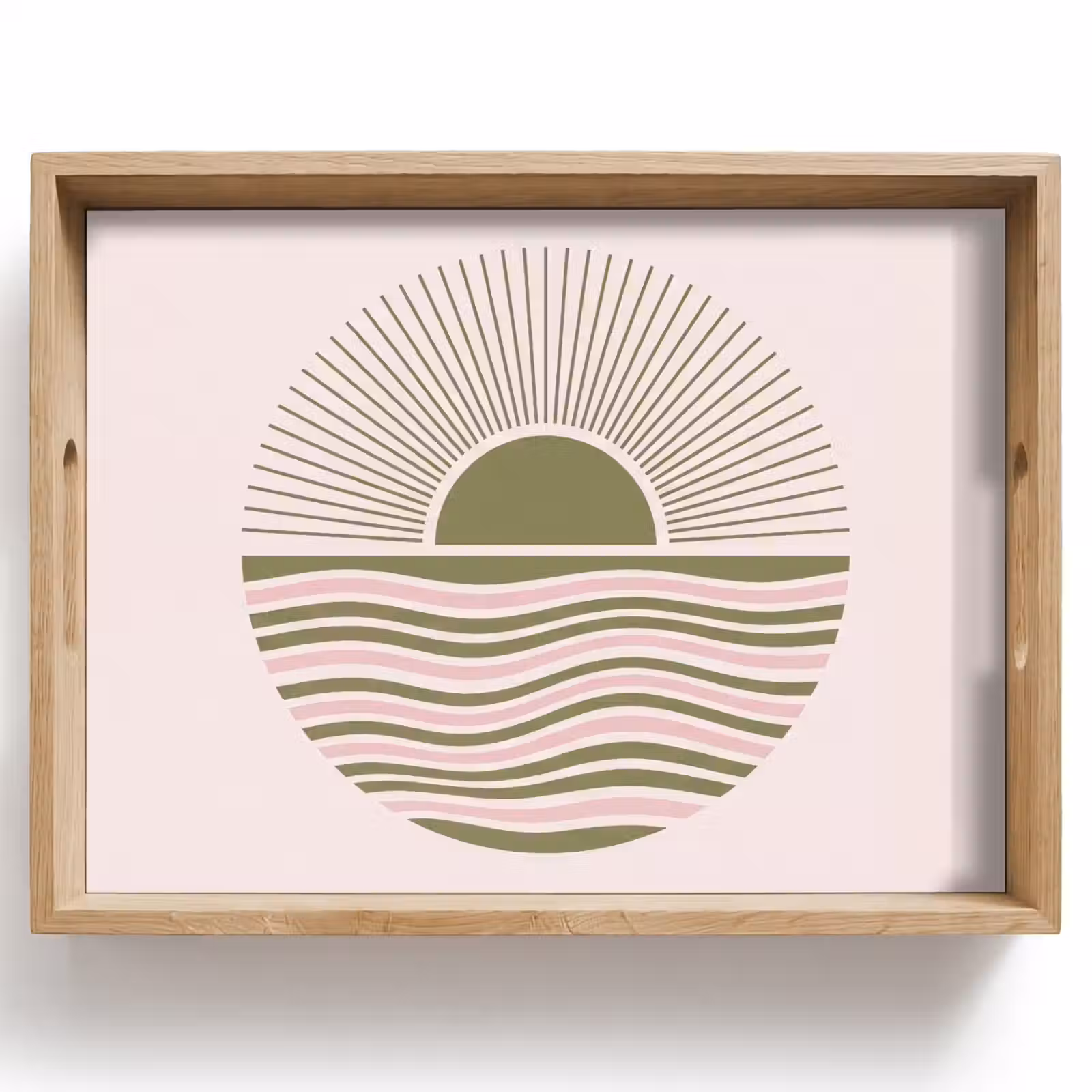 Tablett - Sonne – Meer – Abstrakt – Modern – Rosa — 1