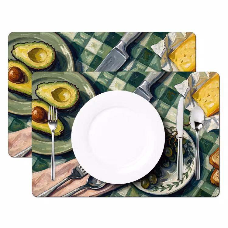 Tischset - 6 Stück - Essen – Frühstück – Tisch – Modern – Grün - 6 Stück — 2