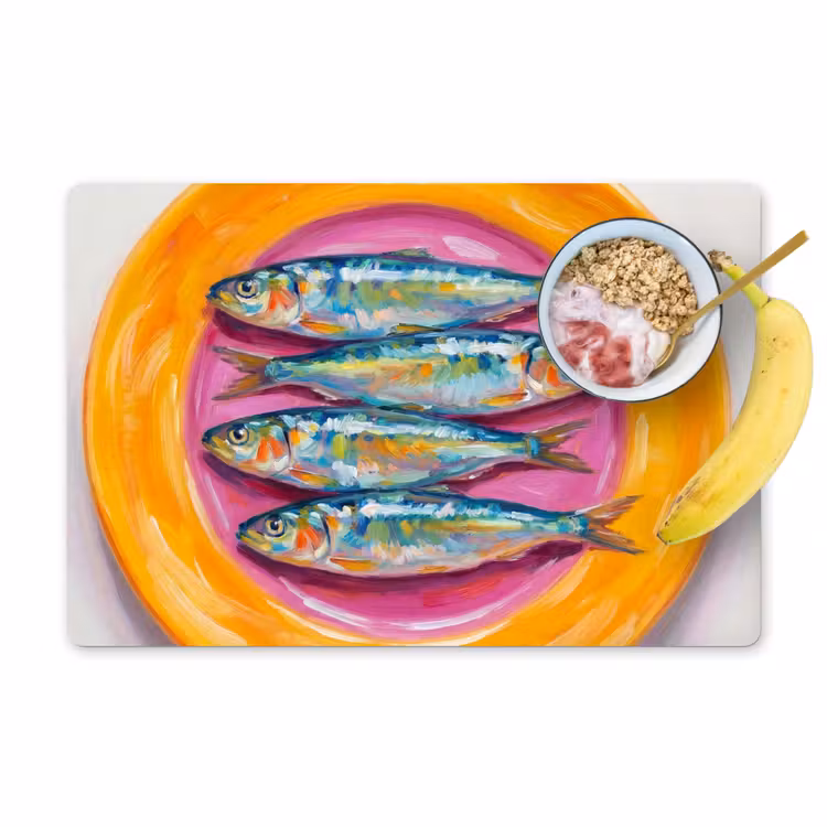Tischset - 6 Stück - Fisch – Vier – Essen – Modern – Farbenfroh - 6 Stück — 1