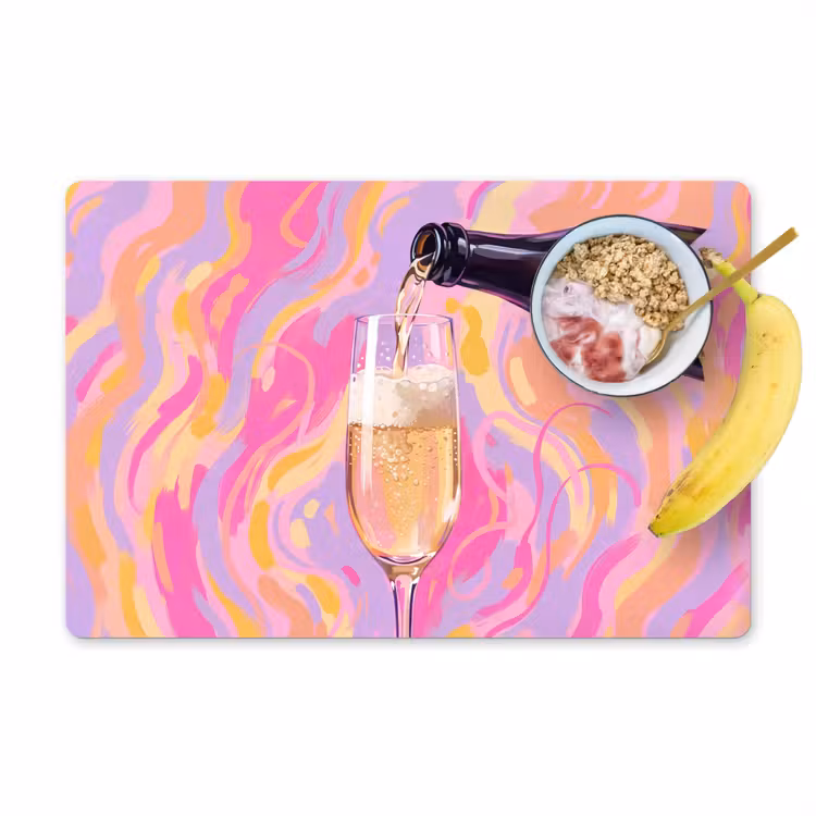 Tischset - 6 Stück - Getränke – Einschenken – Party – Abstrakt – Rosa - 6 Stück — 1