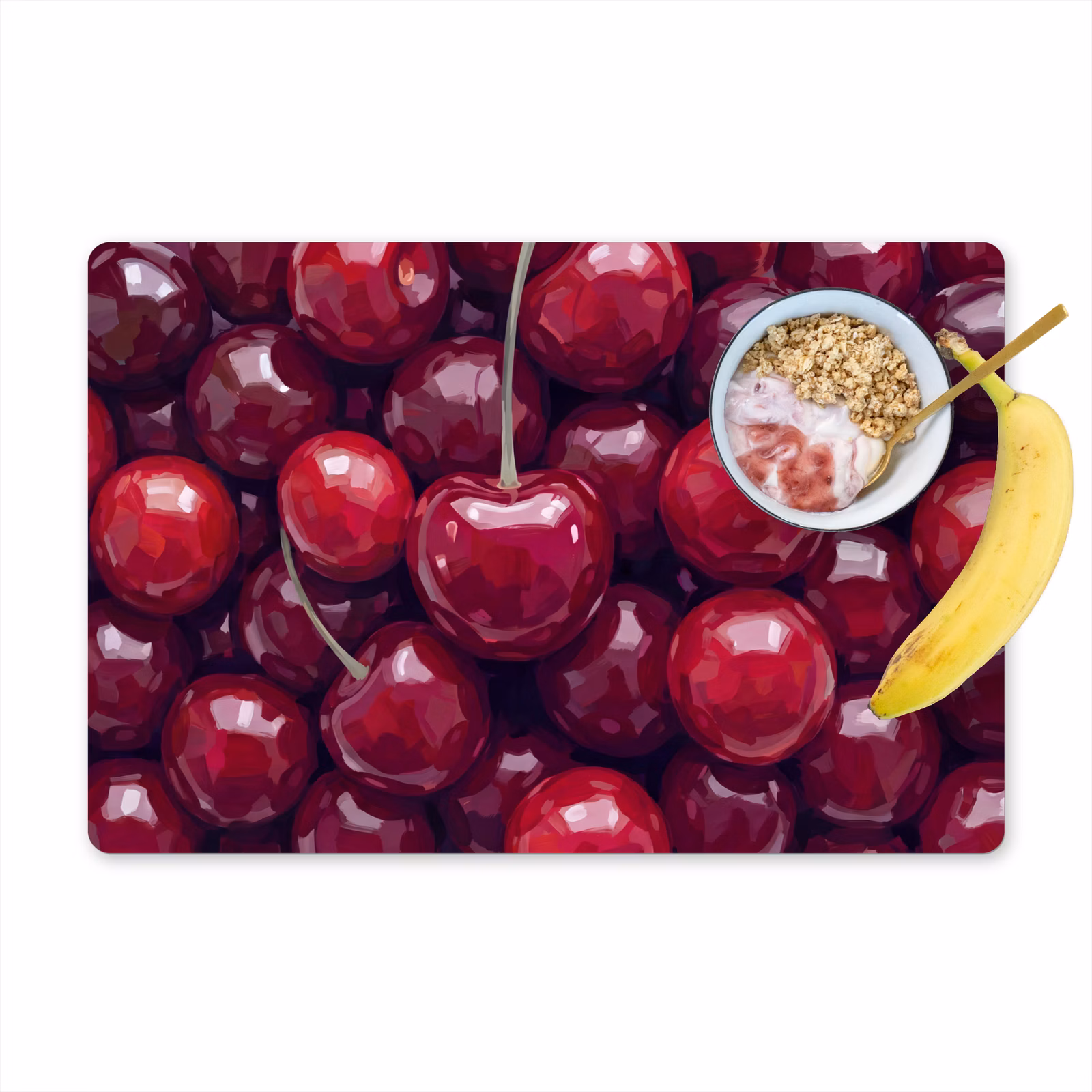 Tischset - 6 Stück - Obst – Kirschen – Essen – Modern – Rot - 6 Stück — 1