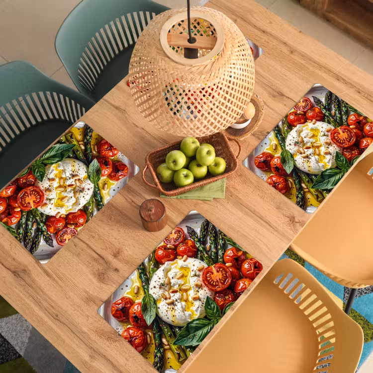 Tischset - 6 Stück - Essen – Gemüse – Käse – Modern – Frisch - 6 Stück — 3