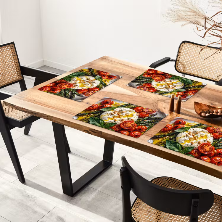 Tischset - 6 Stück - Essen – Gemüse – Käse – Modern – Frisch - 6 Stück — 4