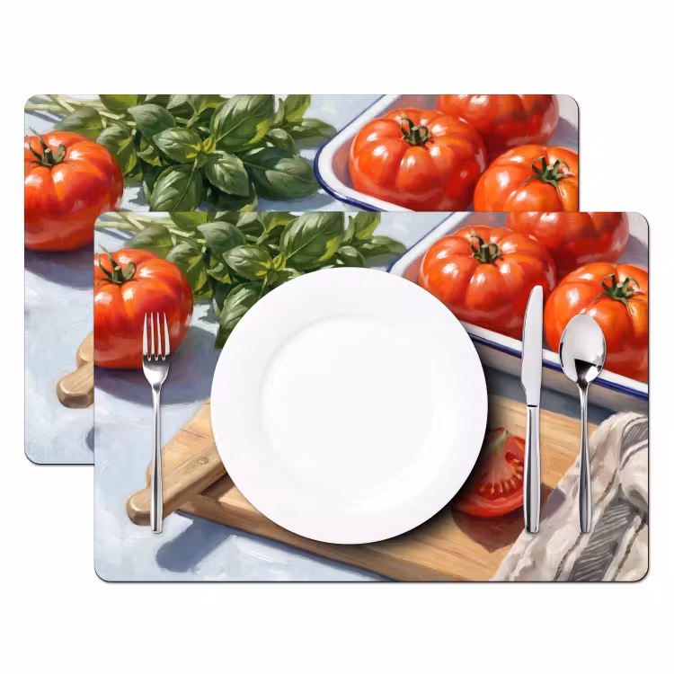 Tischset - 6 Stück - Essen – Küche – Zutaten – Stillleben – Rot - 6 Stück — 2