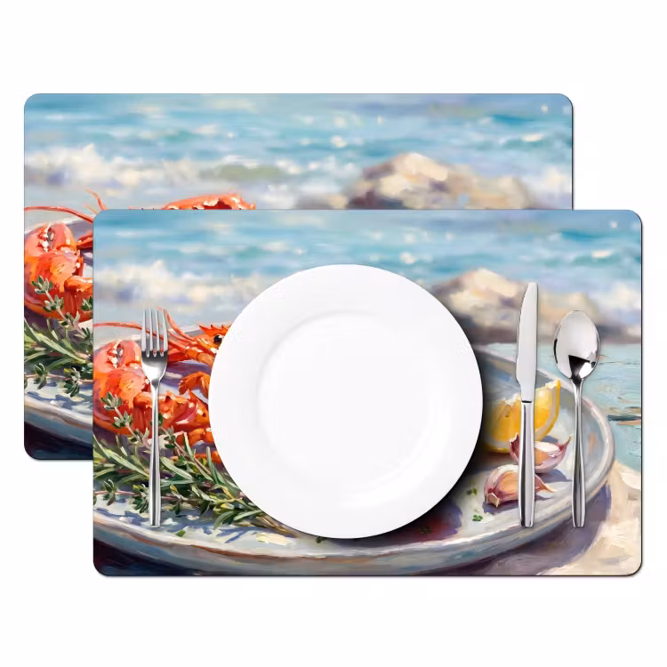 Tischset - 6 Stück - Essen – Meer – Küste – Modern – Blau - 6 Stück — 2