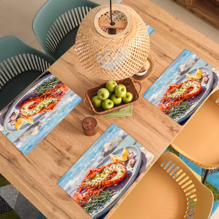 Tischset - 6 Stück - Essen – Meer – Küste – Modern – Blau - 6 Stück — 3