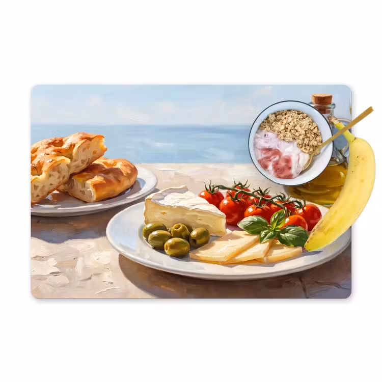 Tischset - 6 Stück - Essen – Mittelmeer – Natur – Gemalt - 6 Stück — 1