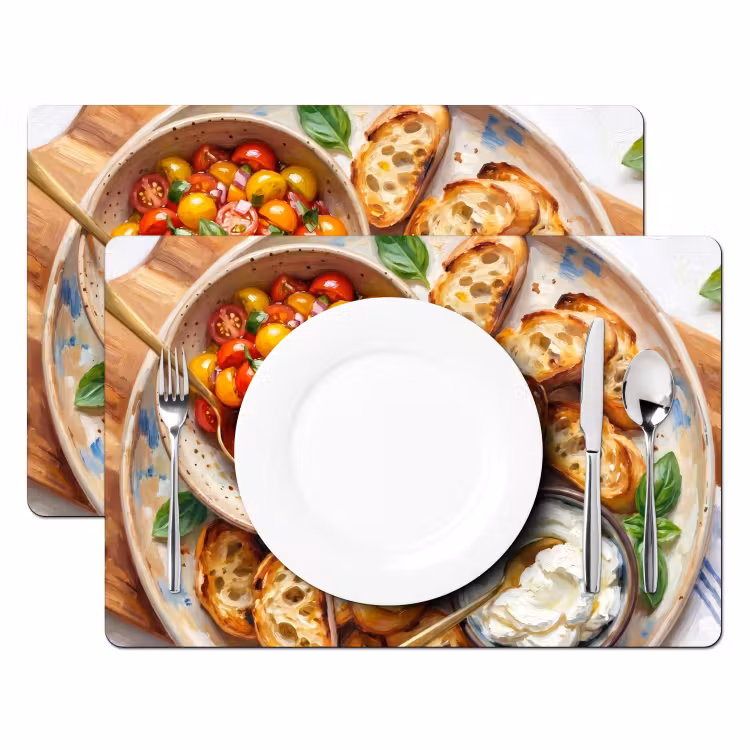 Tischset - 6 Stück - Essen – Tomate – Brot – Bunt – Küche - 6 Stück — 2