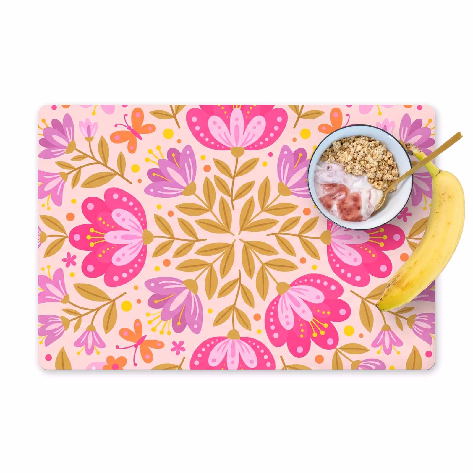 Tischset - 6 Stück - Blumen – Muster – Natur – Abstrakt – Rosa - 6 Stück — 1