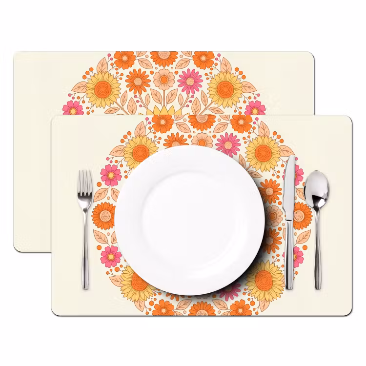 Tischset - 6 Stück - Blumen – Mandala – Muster – Bunt - 6 Stück — 2