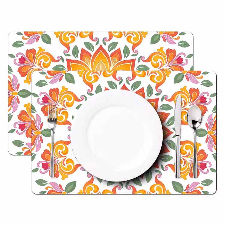 Tischset - 6 Stück - Mandala – Blumen – Dekoration – Bunt – Abstrakt - 6 Stück — 2