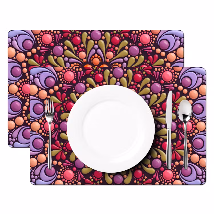 Tischset - 6 Stück - Muster – Punkte – Abstrakt – Modern – Farbenfroh - 6 Stück — 2
