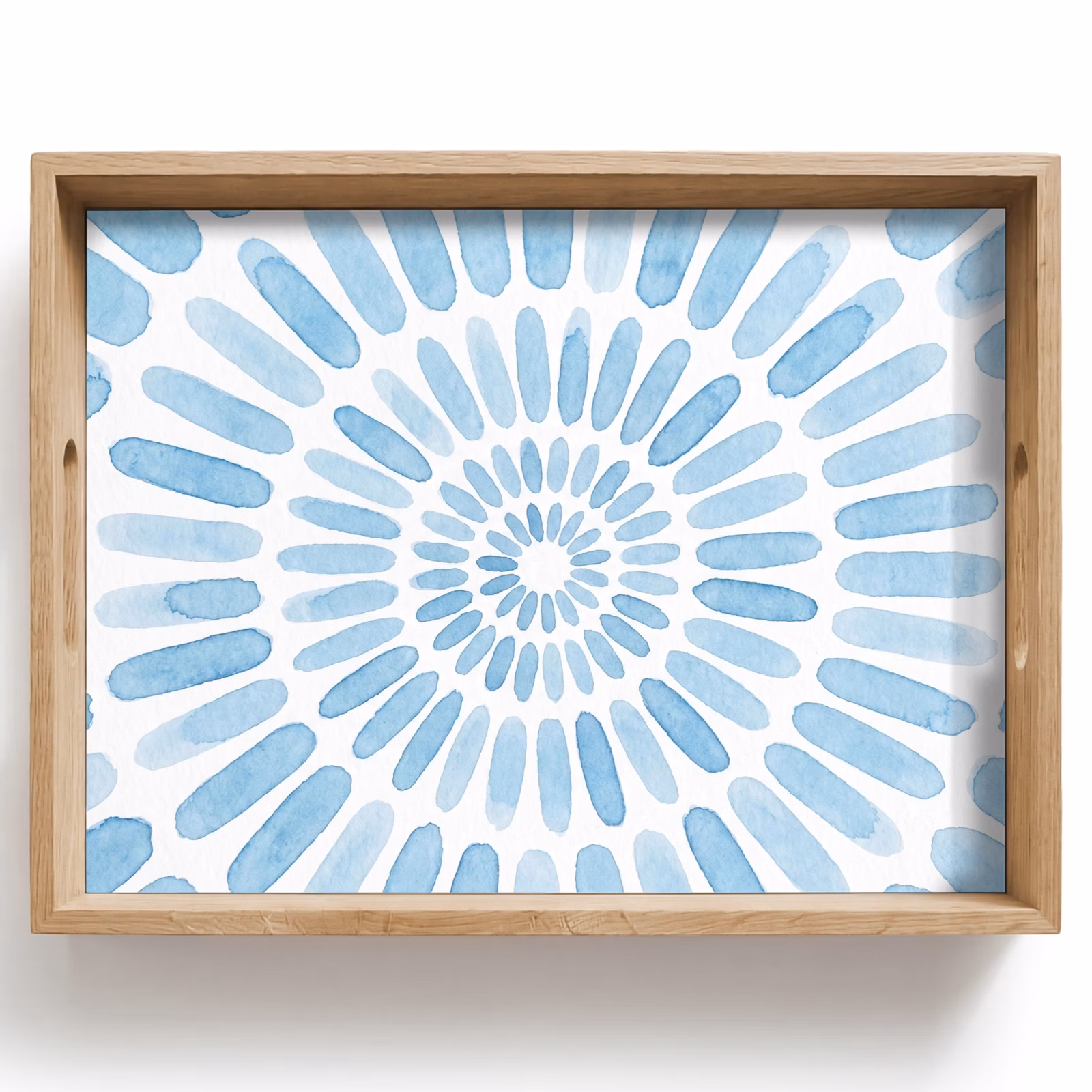 Tablett - Zusammenfassung – Formen – Kunst – Aquarell – Blau — 1