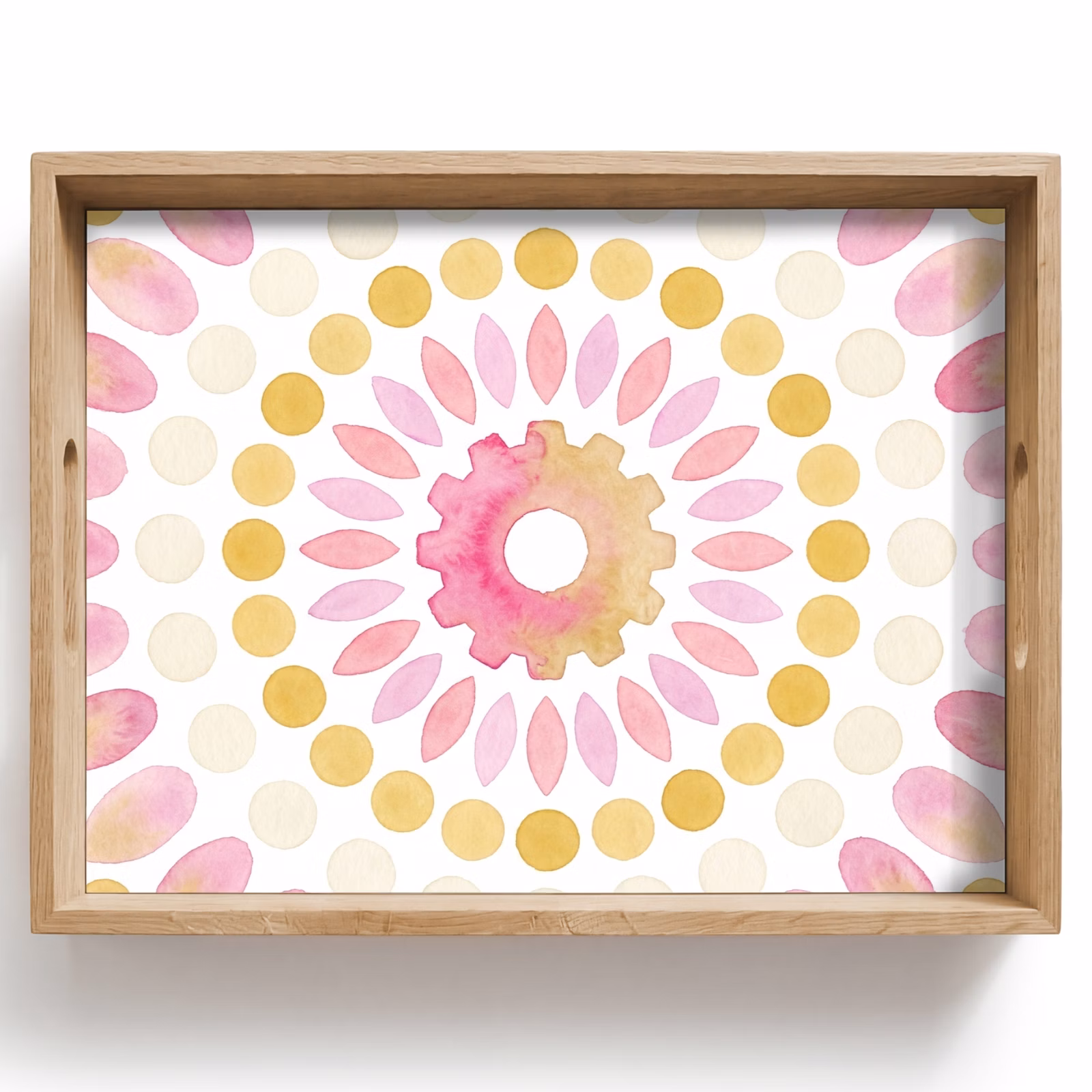 Tablett - Zusammenfassung – Mandala – Kunst – Modern – Rosa — 1