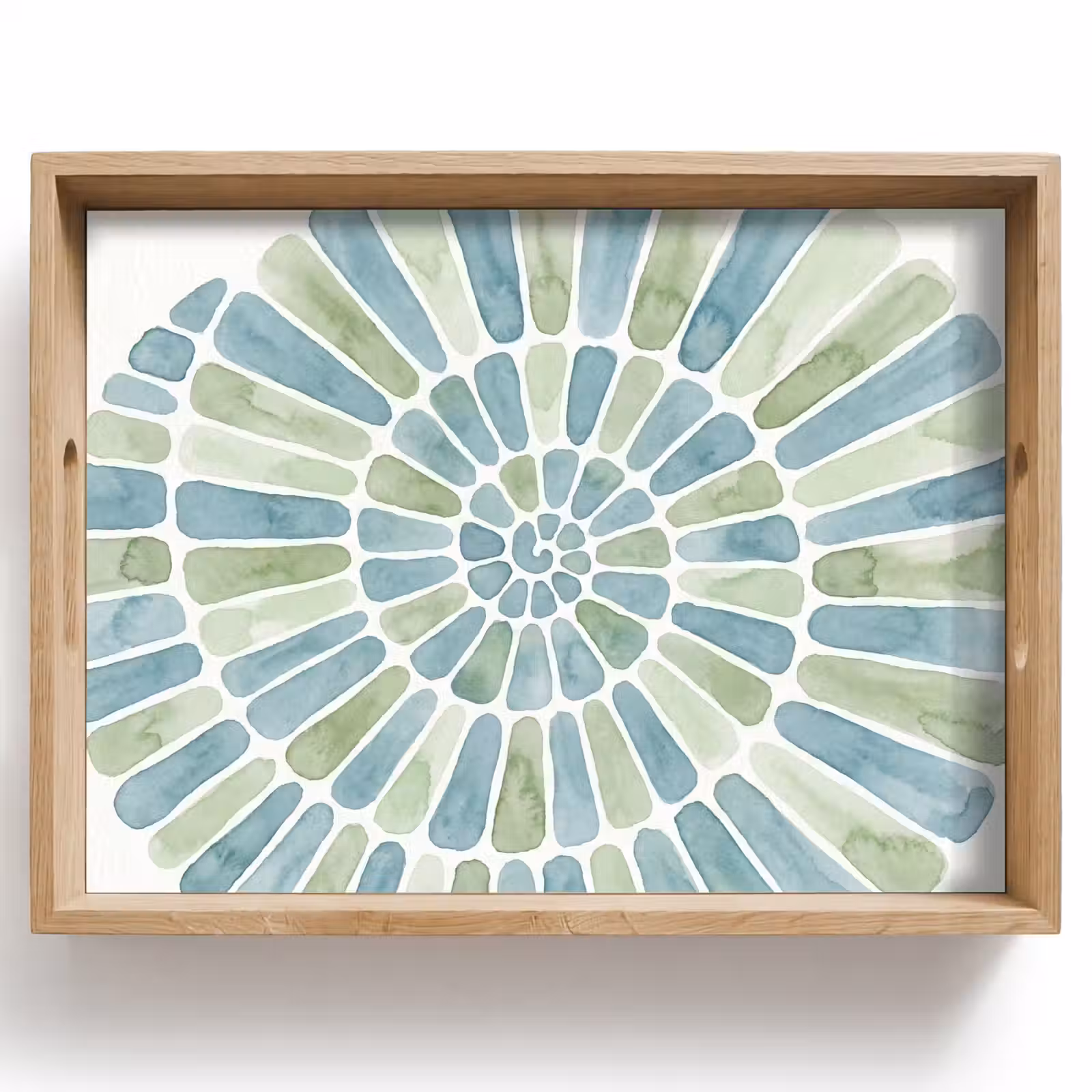 Tablett - Zusammenfassung – Spirale – Muster – Modern – Blau-Grün — 1