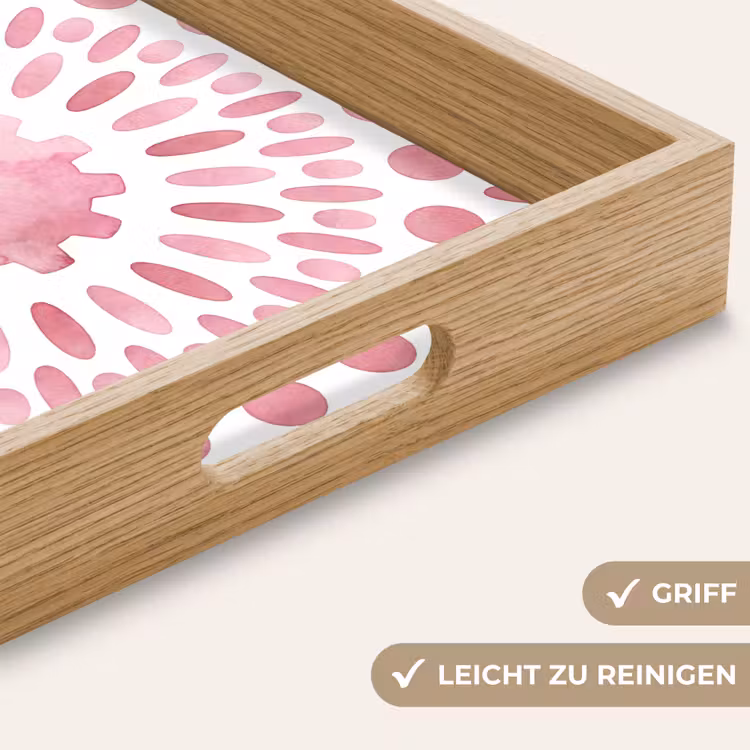 Tablett - Zusammenfassung – Formen – Muster – Aquarell – Rosa — 8