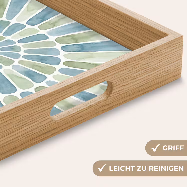 Tablett - Zusammenfassung – Spirale – Muster – Modern – Blau-Grün — 8