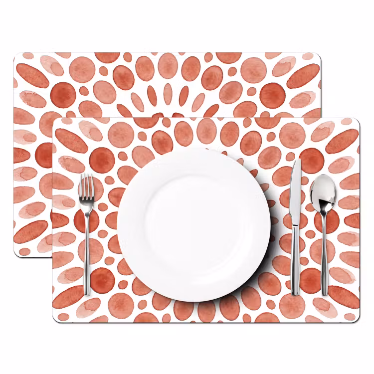 Tischset - 6 Stück - Muster – Kreise – Abstrakt – Modern – Rot - 6 Stück — 2
