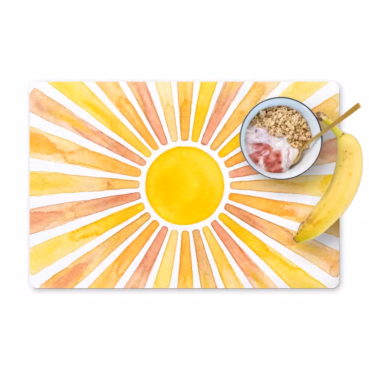 Tischset - 6 Stück - Sonne – Strahlen – Aquarell – Gelb – Abstrakt - 6 Stück — 1