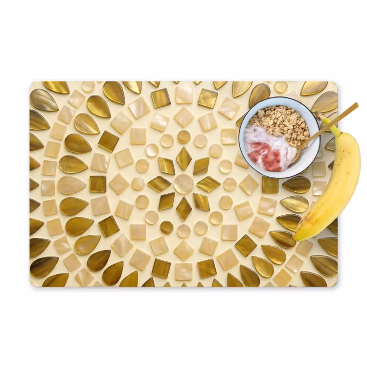 Tischset - 6 Stück - Muster – Formen – Mosaik – Abstrakt – Gold - 6 Stück — 1