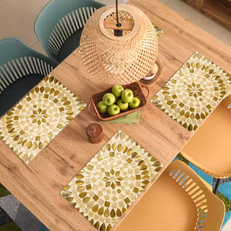 Tischset - 6 Stück - Muster – Formen – Mosaik – Abstrakt – Gold - 6 Stück — 3