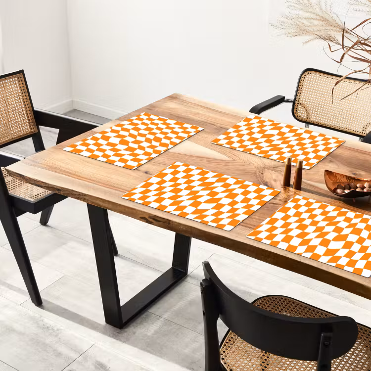 Tischset - 6 Stück - Gewellt - Muster - Orange - 6 Stück — 4