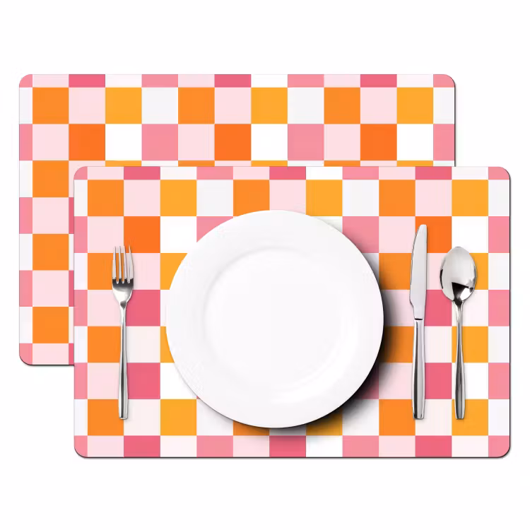Tischset - 6 Stück - Muster - Quadratisch - Rosa - 6 Stück — 2