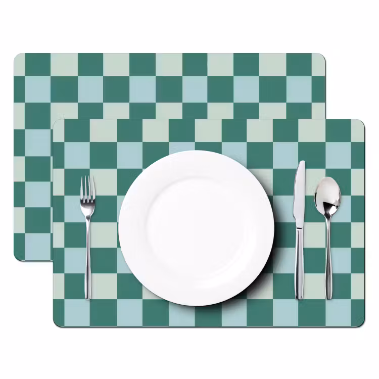 Tischset - 6 Stück - Schach - Klassisch - Grün - 6 Stück — 2