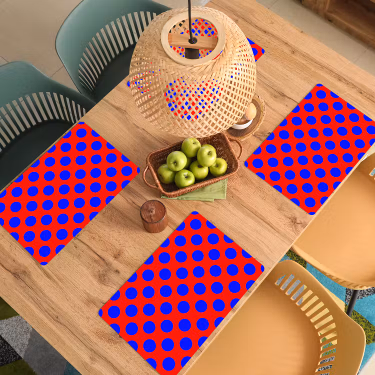 Tischset - 6 Stück - Dots - Klassisch - Rot - 6 Stück — 3