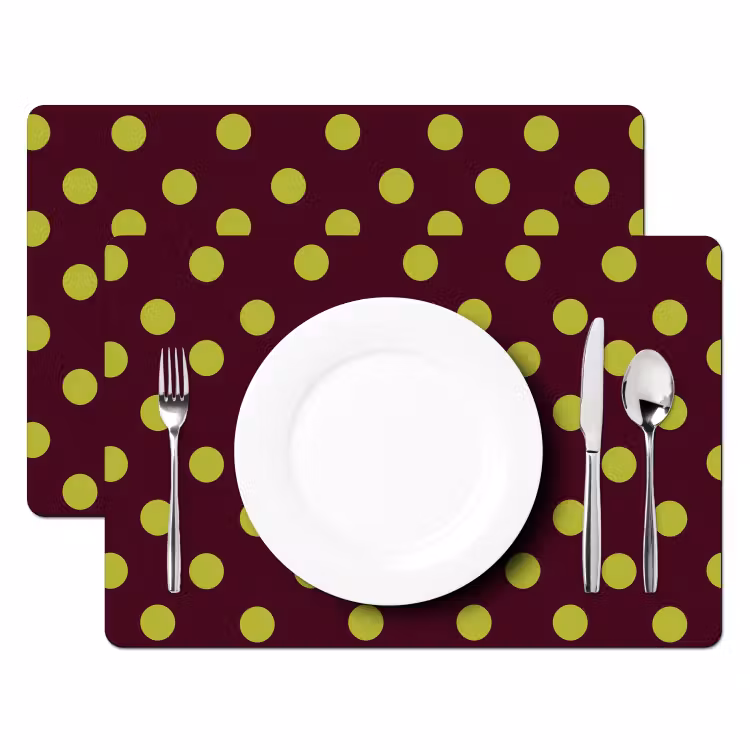 Tischset - 6 Stück - Klassisch - Dots - Grün - 6 Stück — 2