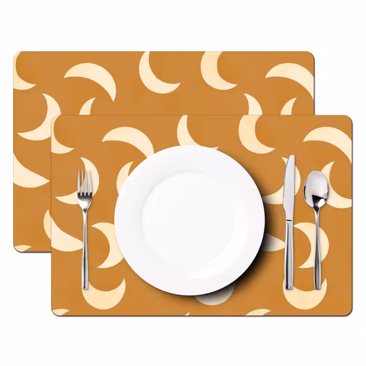 Tischset - 6 Stück - Mähne - Muster - Ocker - 6 Stück — 2