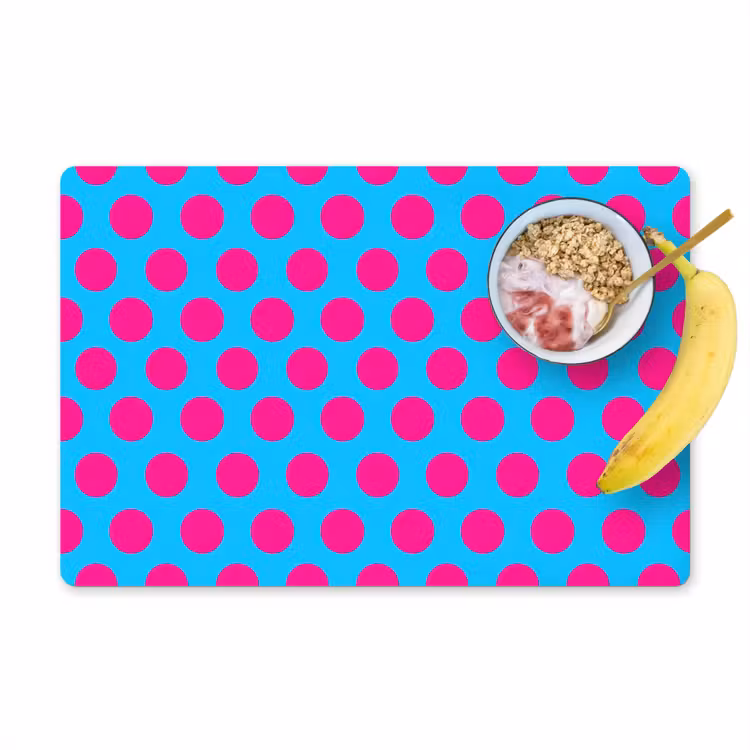 Tischset - 6 Stück - Polka dots - Klassisch - Rosa - 6 Stück — 1