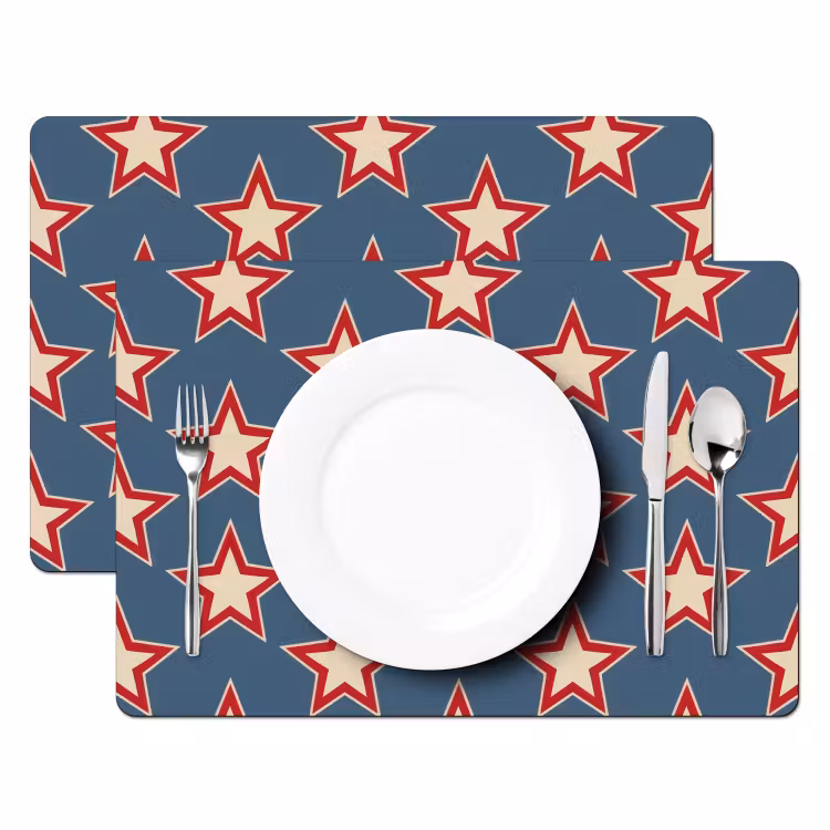 Tischset - 6 Stück - Stern - Klassisch - Blau - 6 Stück — 2
