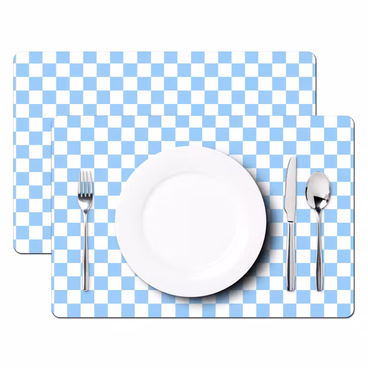 Tischset - 6 Stück - Schachbrett - Klassisch - Blau - 6 Stück — 2