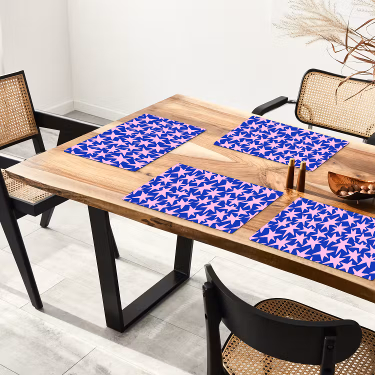 Tischset - 6 Stück - Modern - Sterne - Blau - 6 Stück — 4