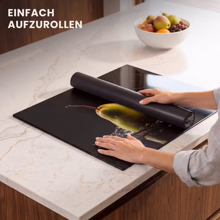 Herdabdeckplatte - Birne - Obst - Wasser - Schwarz — 7