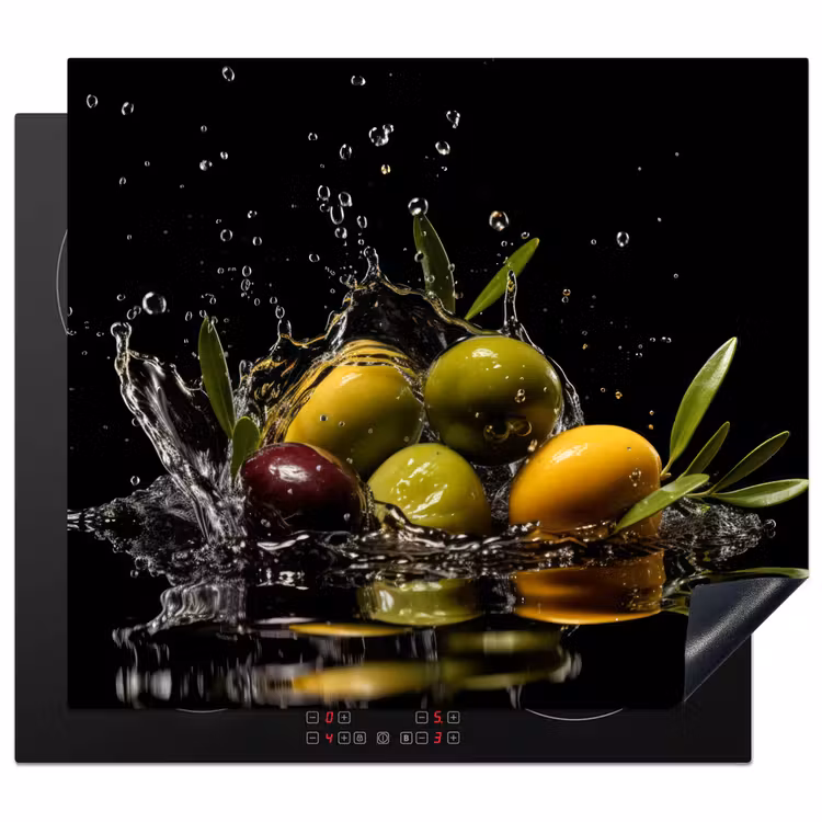 Herdabdeckplatte - Oliven - Grün - Wasser - Schwarz — 1