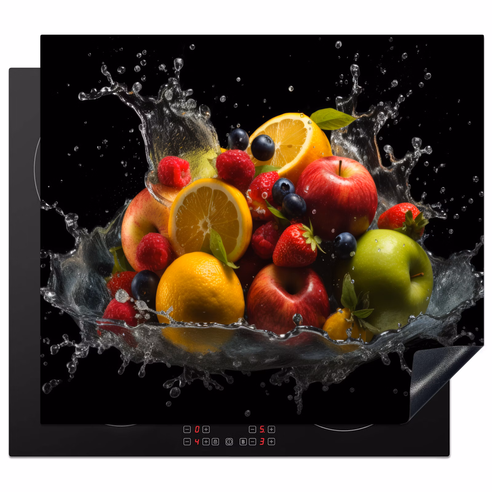 Herdabdeckplatte - Obst - Apfel - Orange - Rote Früchte - Wasser — 1
