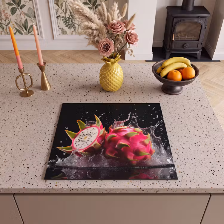 Herdabdeckplatte - Drachenfrucht - Schwarz - Wasser - Frucht - Frucht — 3
