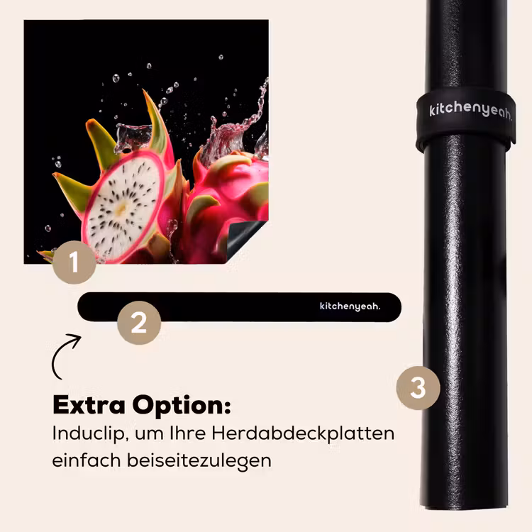 Herdabdeckplatte - Drachenfrucht - Schwarz - Wasser - Frucht - Frucht — 8