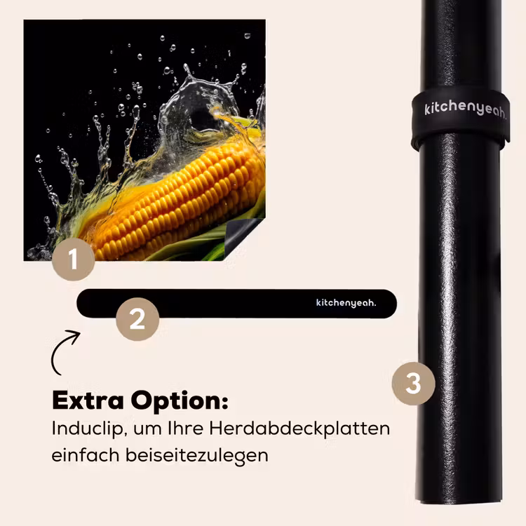 Herdabdeckplatte - Mais - Gemüse - Pflanzen - Schwarz - Wasser — 8