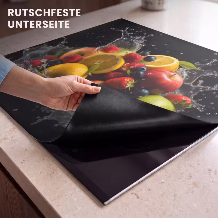 Herdabdeckplatte - Obst - Apfel - Orange - Rote Früchte - Wasser — 6