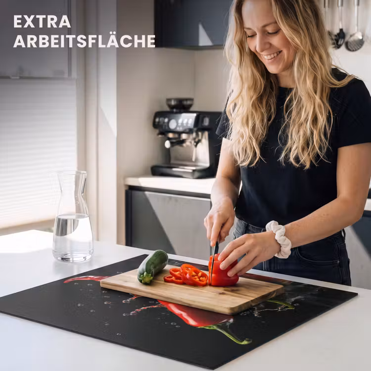 Herdabdeckplatte - Paprika - Rot - Schwarz - Wasser - Gemüse — 5