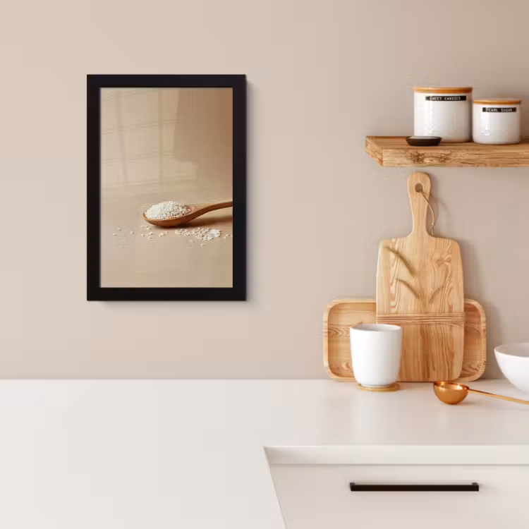 Bilder mit Rahmen - Löffel - Reis - Holz - Beige — 4