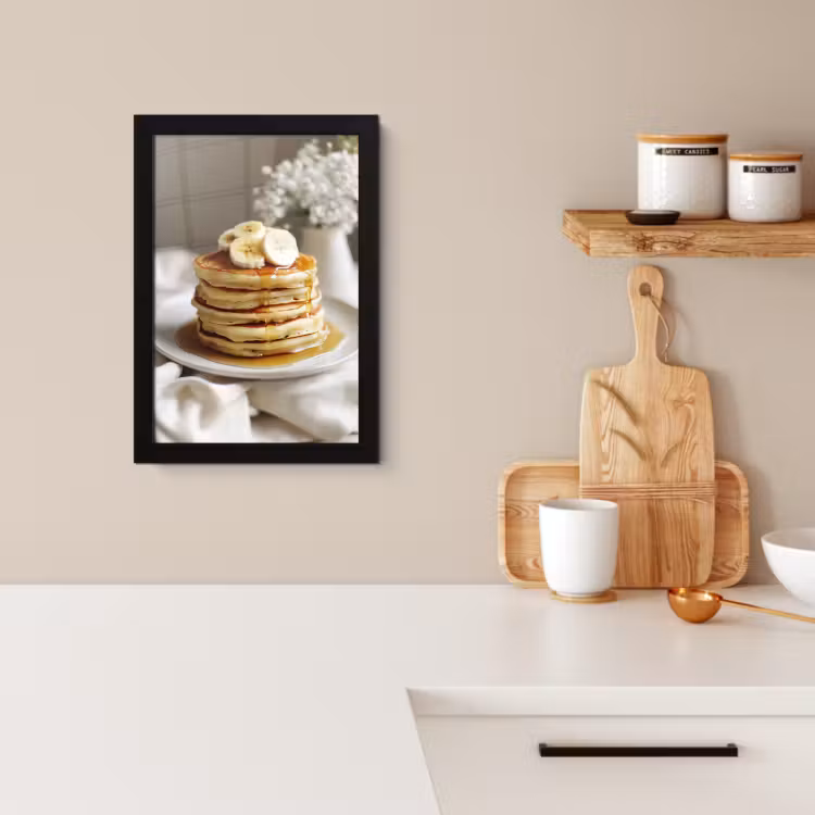 Bilder mit Rahmen - Pfannkuchen - Banane - Sirup - Weiß - Beige — 2