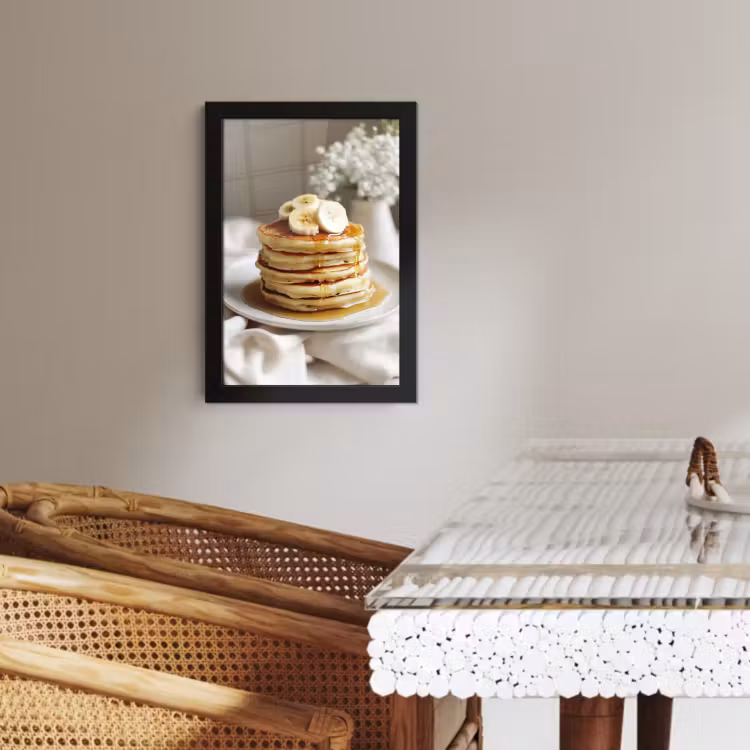 Bilder mit Rahmen - Pfannkuchen - Banane - Sirup - Weiß - Beige — 3