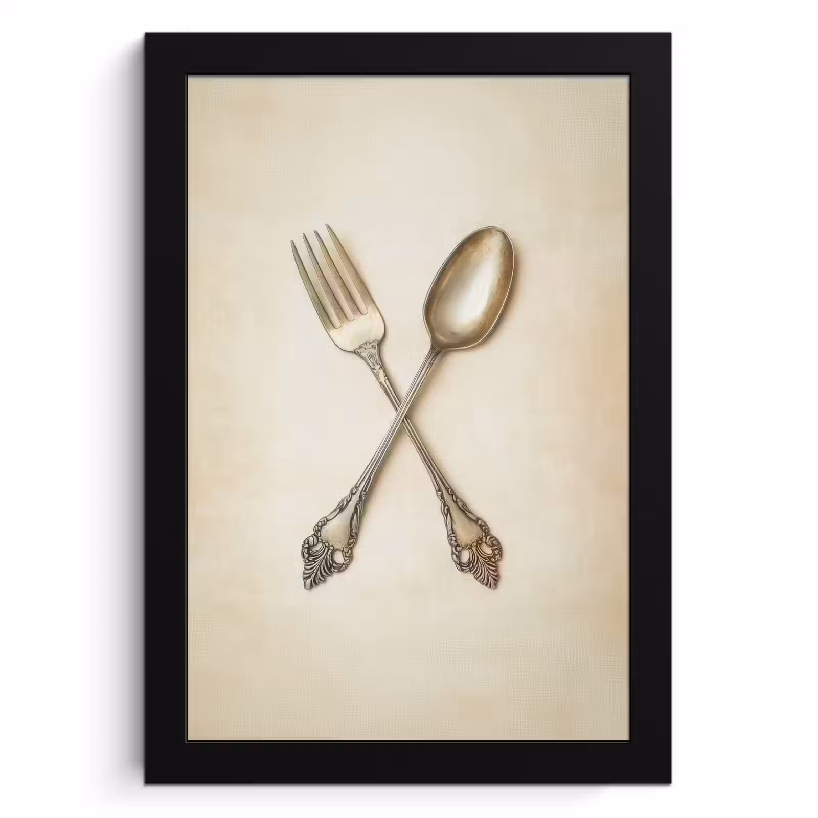 Bilder mit Rahme - Beige - Vintage - Besteck — 1