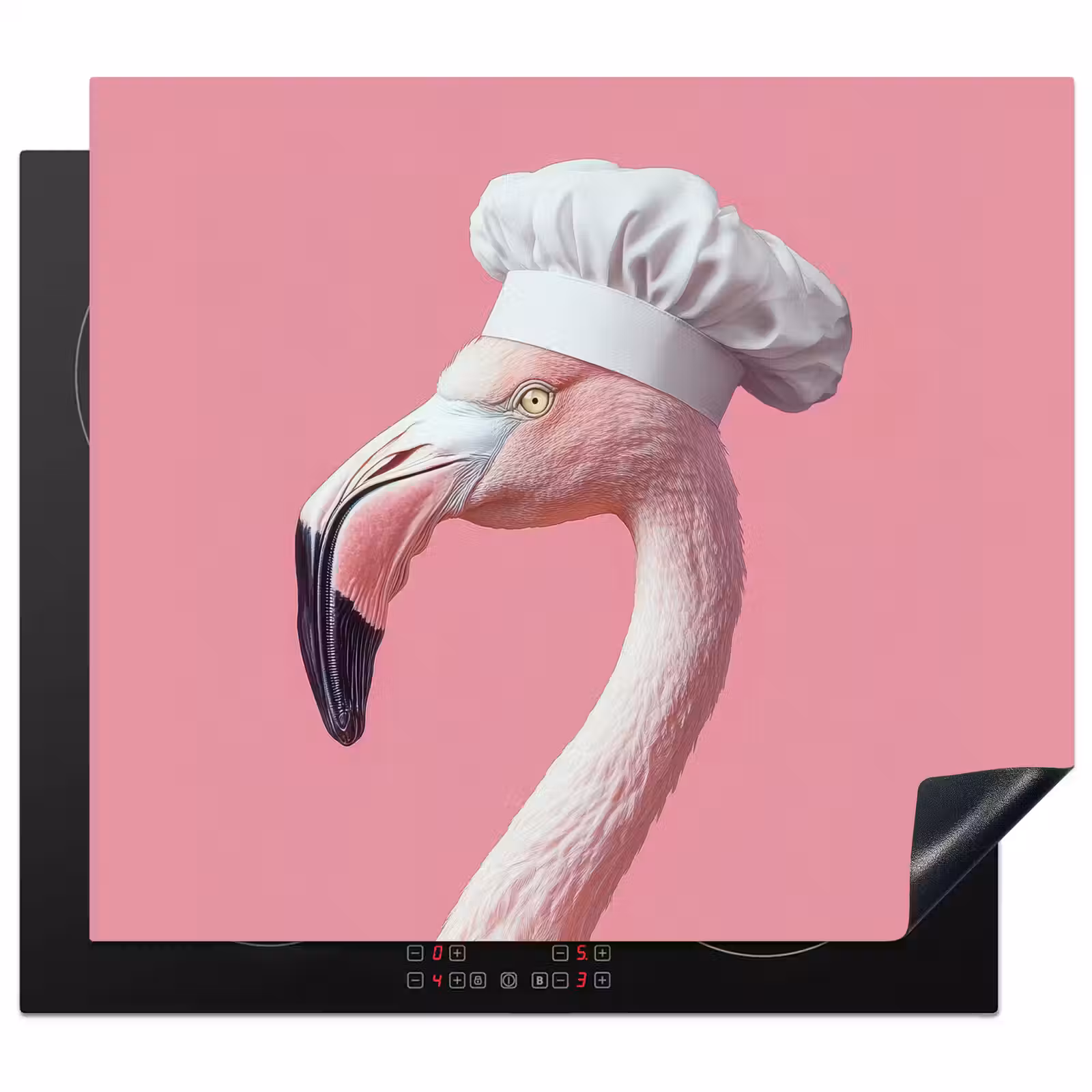 Herdabdeckplatte - Flamingo - Rosa - Kochmütze - Vogel — 1