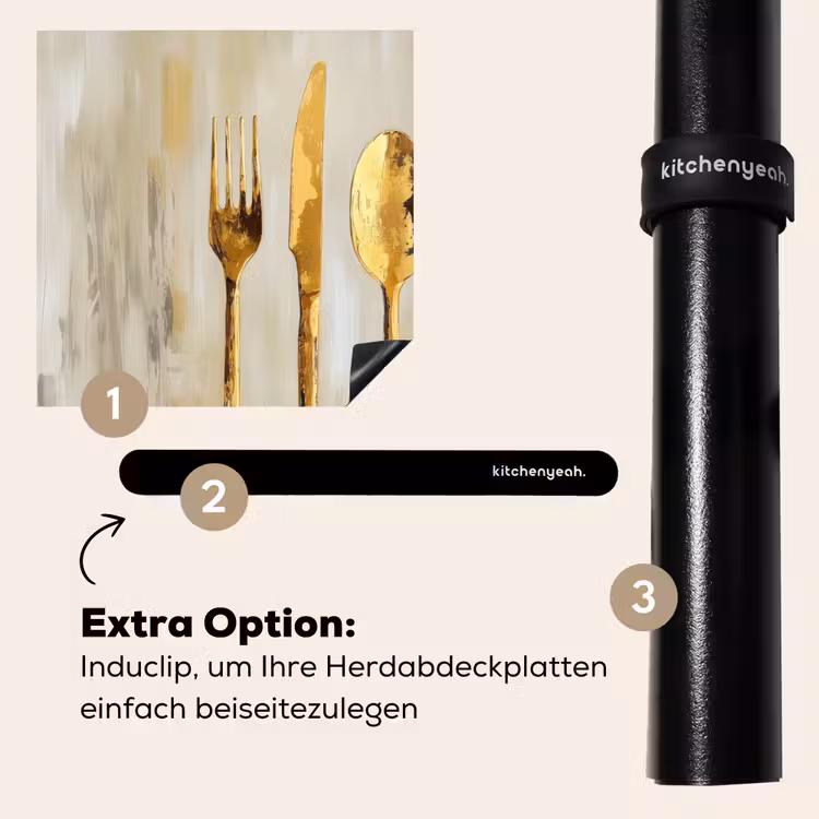 Herdabdeckplatte - Farbe - Gold - Besteck — 8